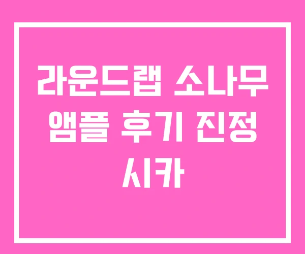 라운드랩 소나무 앰플 후기 진정 시카