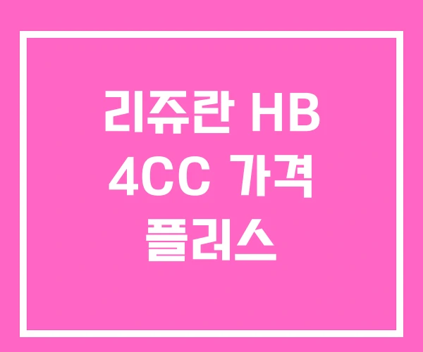 리쥬란 HB 4CC 가격 플러스 리쥬란 HB 4CC 가격 플러스