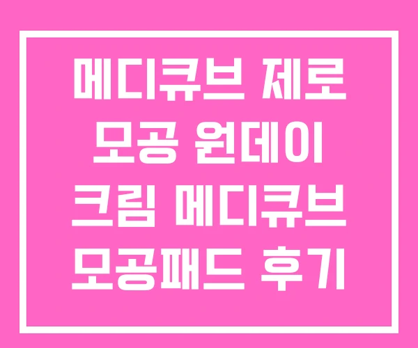 메디큐브 제로 모공 원데이 크림 메디큐브 모공패드 후기