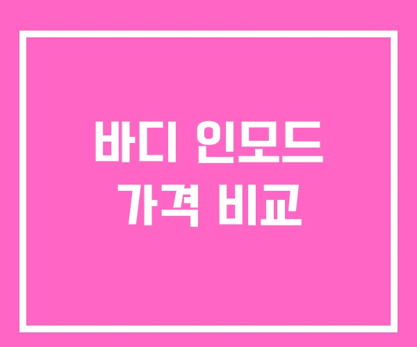 바디 인모드 가격 비교 바디 인모드 가격 비교