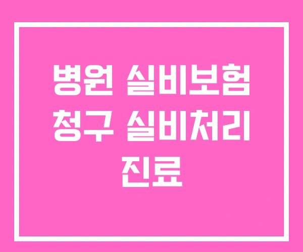 병원 실비보험 청구 실비처리 진료 병원 실비보험 청구 실비처리 진료