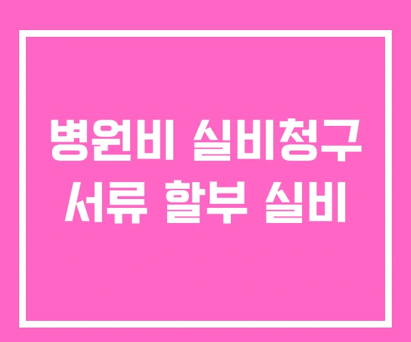 병원비 실비청구 서류 할부 실비