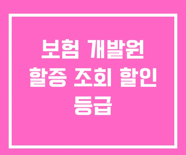 보험 개발원 할증 조회 할인 등급 보험 개발원 할증 조회 할인 등급