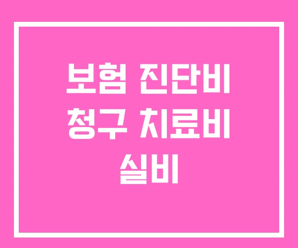 보험 진단비 청구 치료비 실비