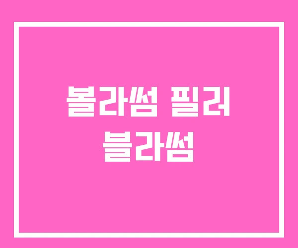 볼라썸 필러 블라썸