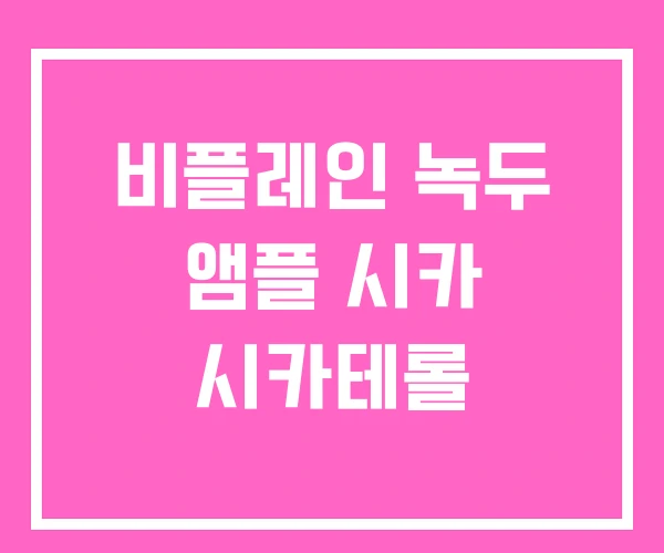 비플레인 녹두 앰플 시카 시카테롤 비플레인 녹두 앰플 시카 시카테롤