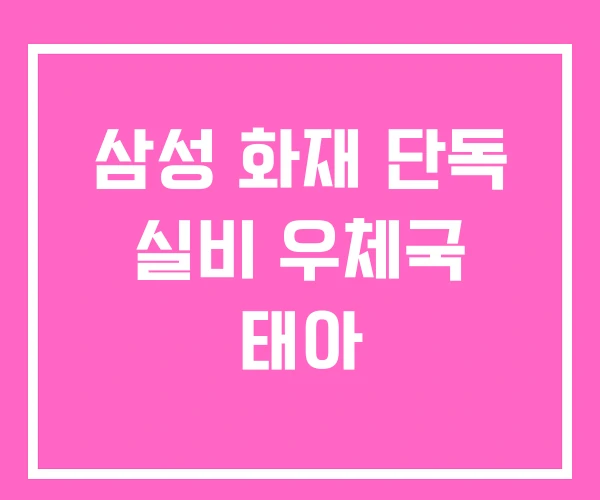 삼성 화재 단독 실비 우체국 태아 삼성 화재 단독 실비 우체국 태아