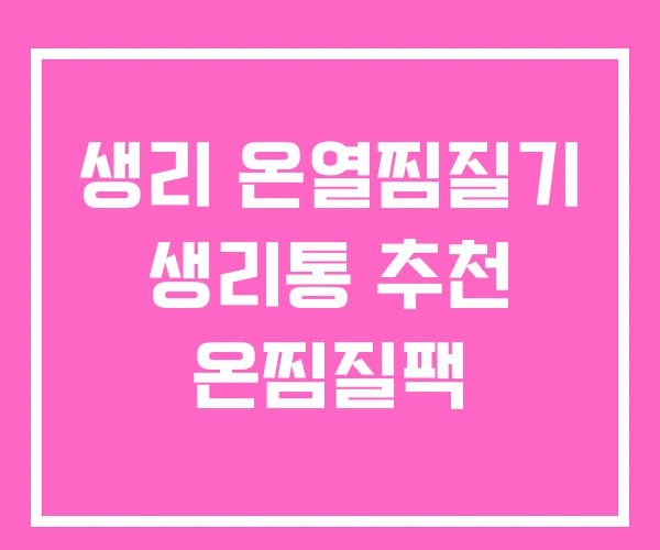 생리 온열찜질기 생리통 추천 온찜질팩 생리 온열찜질기 생리통 추천 온찜질팩