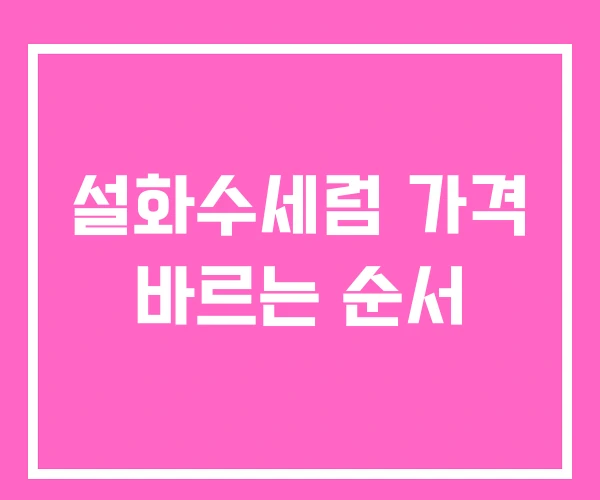 설화수세럼 가격 바르는 순서