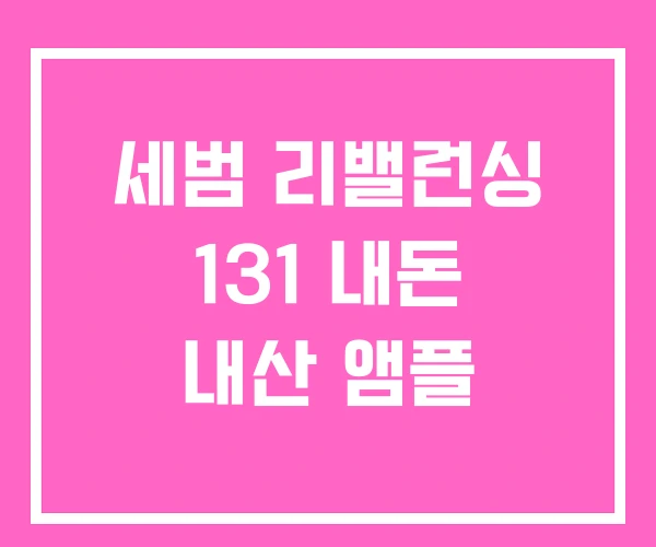 세범 리밸런싱 131 내돈 내산 앰플