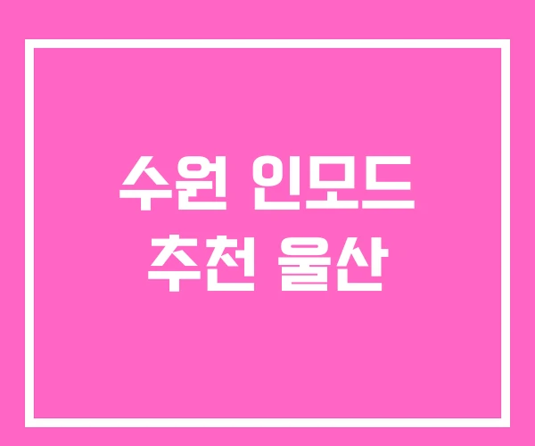 수원 인모드 추천 울산 수원 인모드 추천 울산