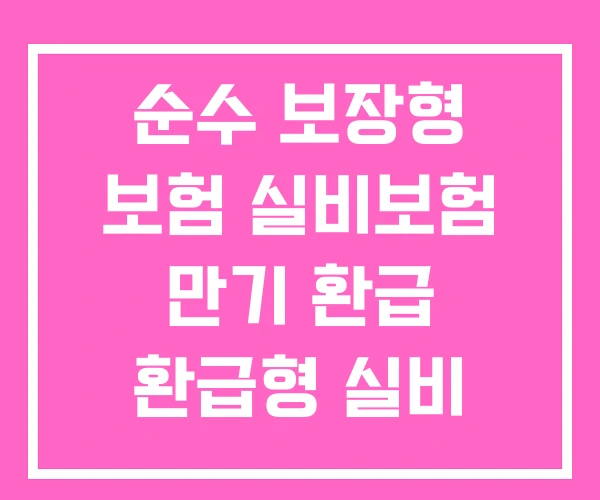 순수 보장형 보험 실비보험 만기 환급 환급형 실비 순수 보장형 보험 실비보험 만기 환급 환급형 실비