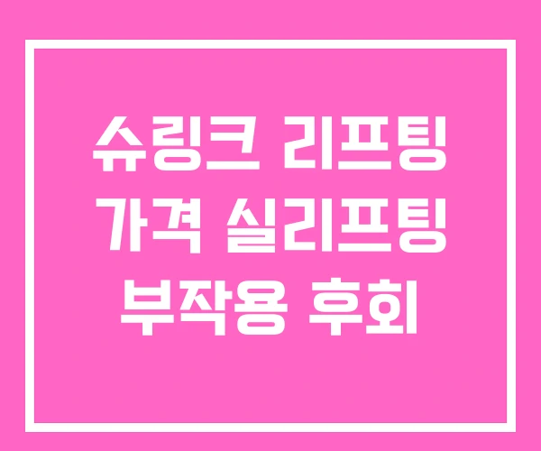 슈링크 리프팅 가격 실리프팅 부작용 후회 슈링크 리프팅 가격 실리프팅 부작용 후회
