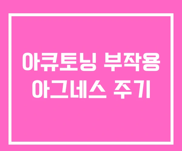 아큐토닝 부작용 아그네스 주기