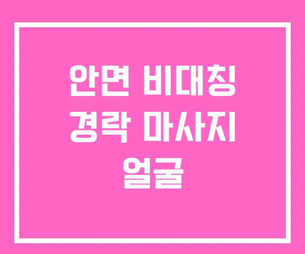 안면 비대칭 경락 마사지 얼굴 안면 비대칭 경락 마사지 얼굴