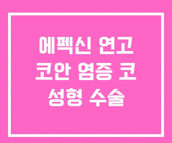 에펙신 연고 코안 염증 코 성형 수술 에펙신 연고 코안 염증 코 성형 수술