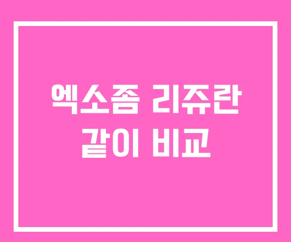 엑소좀 리쥬란 같이 비교