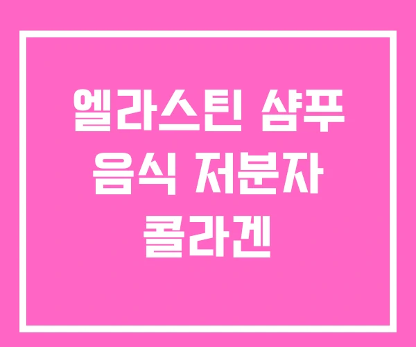 엘라스틴 샴푸 음식 저분자 콜라겐