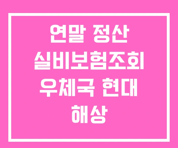 연말 정산 실비보험조회 우체국 현대 해상