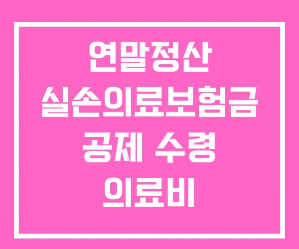 연말정산 실손의료보험금 공제 수령 의료비 연말정산 실손의료보험금 공제 수령 의료비