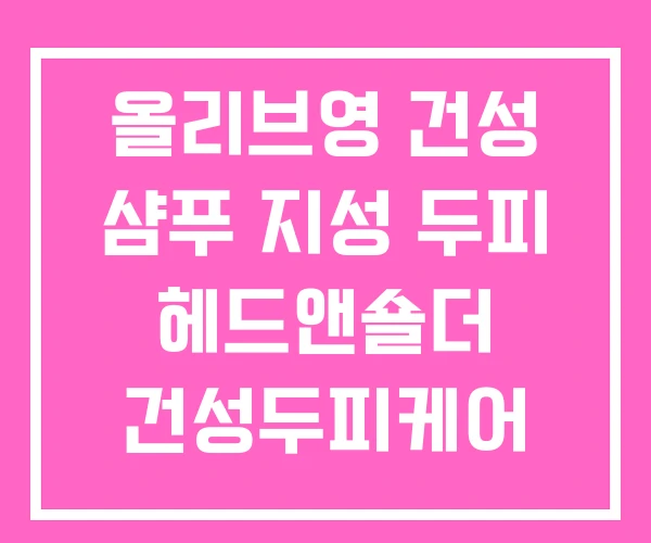 올리브영 건성 샴푸 지성 두피 헤드앤숄더 건성두피케어