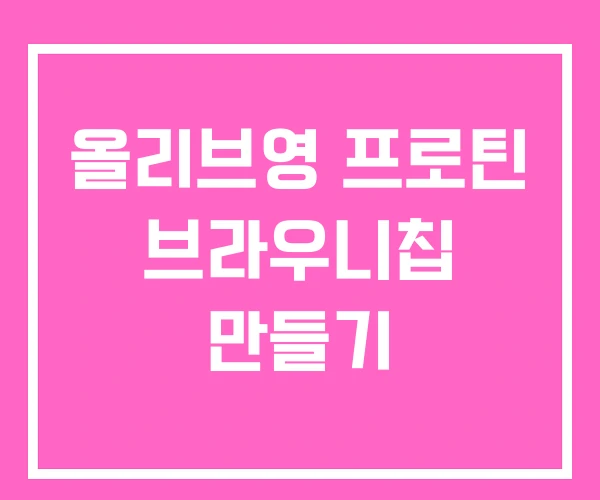 올리브영 프로틴 브라우니칩 만들기