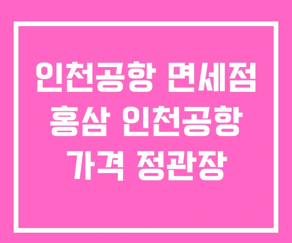 인천공항 면세점 홍삼 인천공항 가격 정관장