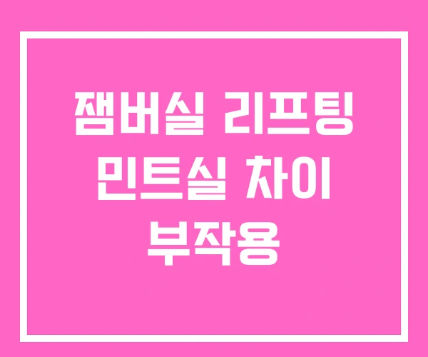 잼버실 리프팅 민트실 차이 부작용 잼버실 리프팅 민트실 차이 부작용