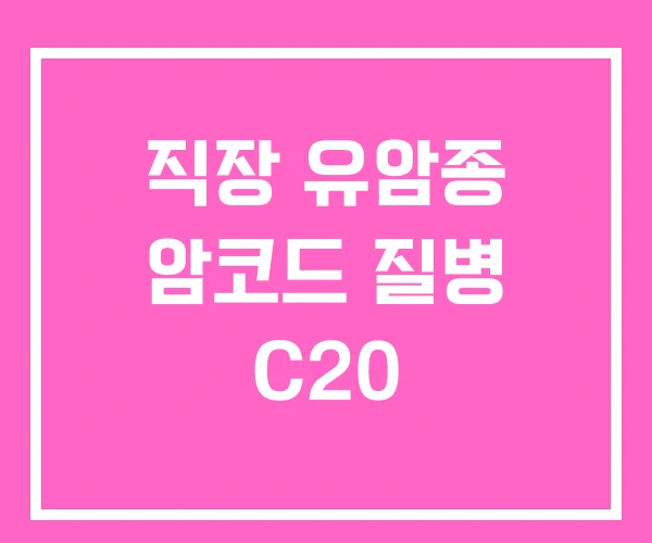 직장 유암종 암코드 질병 C20