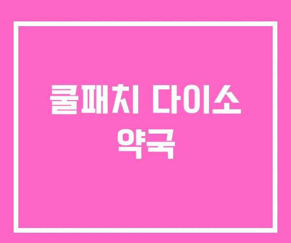 쿨패치 다이소 약국 쿨패치 다이소 약국