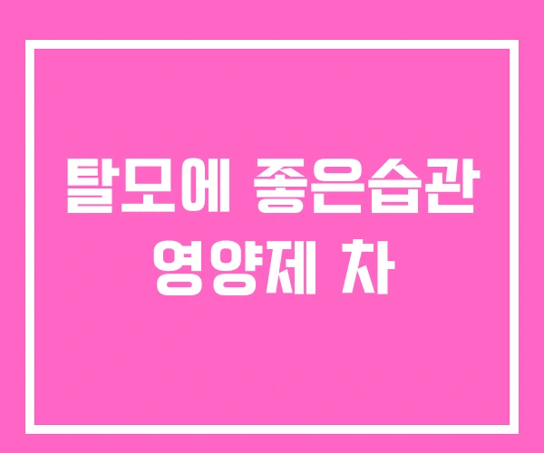 탈모에 좋은습관 영양제 차