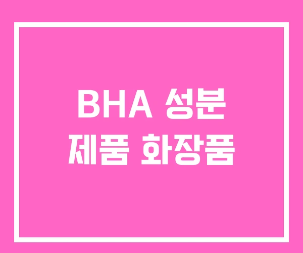 BHA 성분 제품 화장품