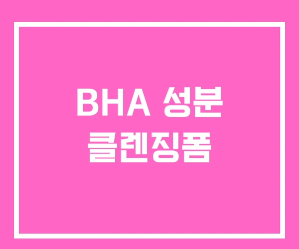 BHA 성분 클렌징폼 BHA 성분 클렌징폼