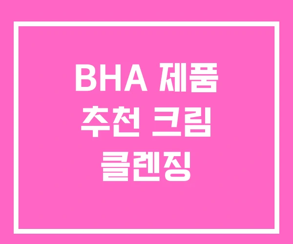 BHA 제품 추천 크림 클렌징