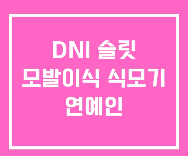 DNI 슬릿 모발이식 식모기 연예인
