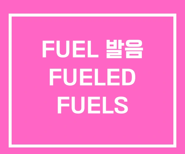 FUEL 발음 FUELED FUELS FUEL 발음 FUELED FUELS