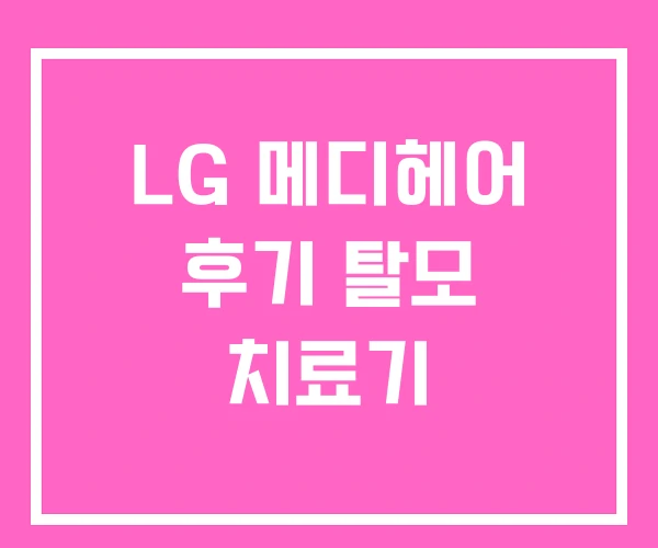 LG 메디헤어 후기 탈모 치료기 LG 메디헤어 후기 탈모 치료기