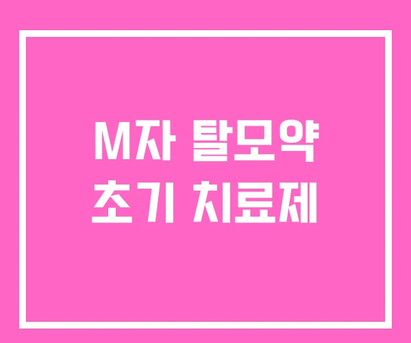 M자 탈모약 초기 치료제 M자 탈모약 초기 치료제