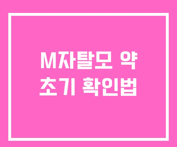 M자탈모 약 초기 확인법