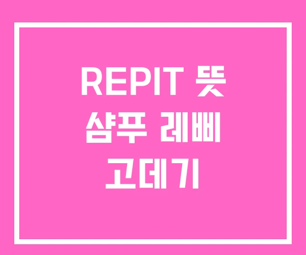 REPIT 뜻 샴푸 레삐 고데기 REPIT 뜻 샴푸 레삐 고데기