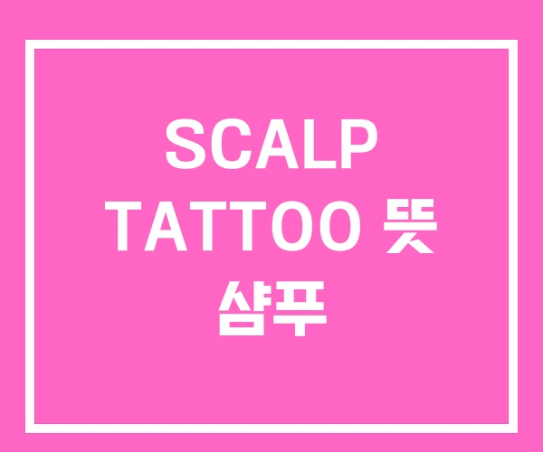 SCALP TATTOO 뜻 샴푸