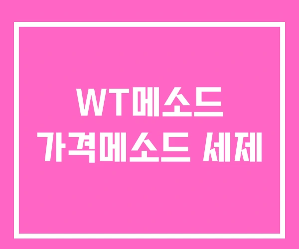 WT메소드 가격메소드 세제