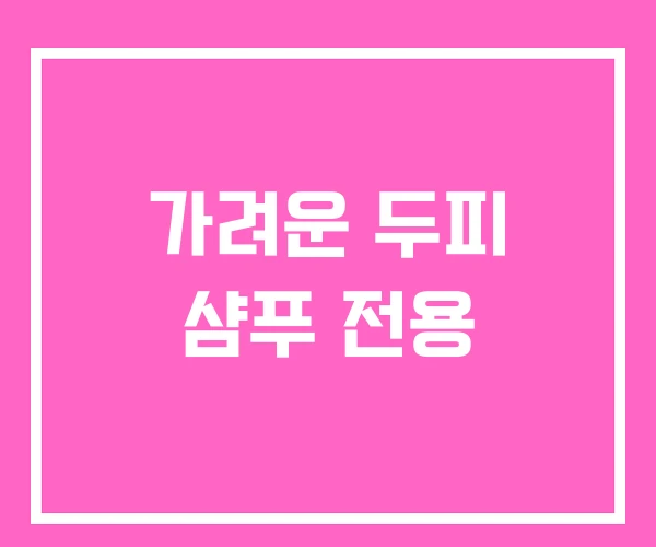 가려운 두피 샴푸 전용 가려운 두피 샴푸 전용