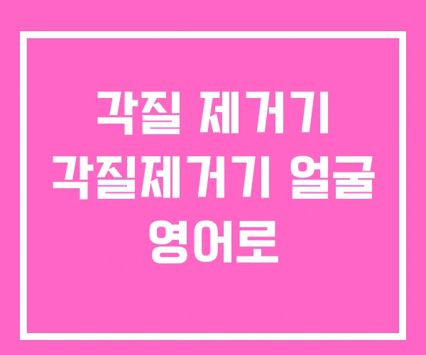각질 제거기 각질제거기 얼굴 영어로 각질 제거기 각질제거기 얼굴 영어로