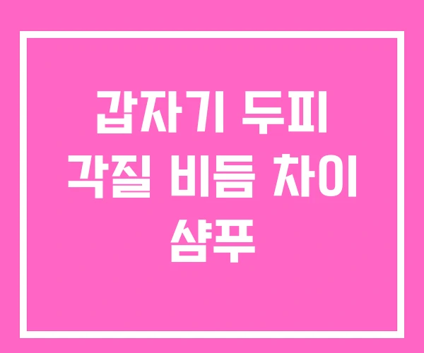 갑자기 두피 각질 비듬 차이 샴푸