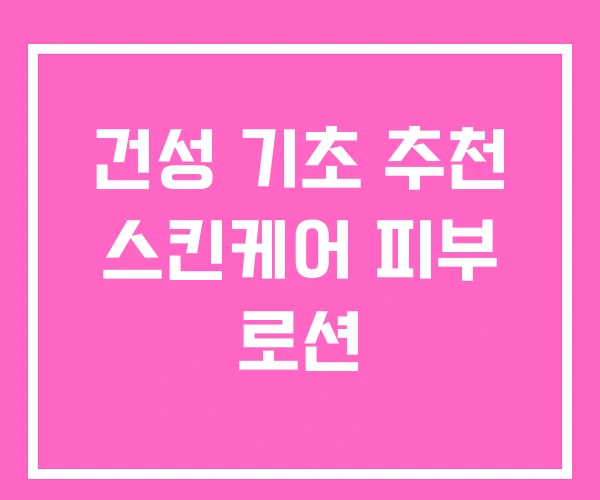 건성 기초 추천 스킨케어 피부 로션 건성 기초 추천 스킨케어 피부 로션