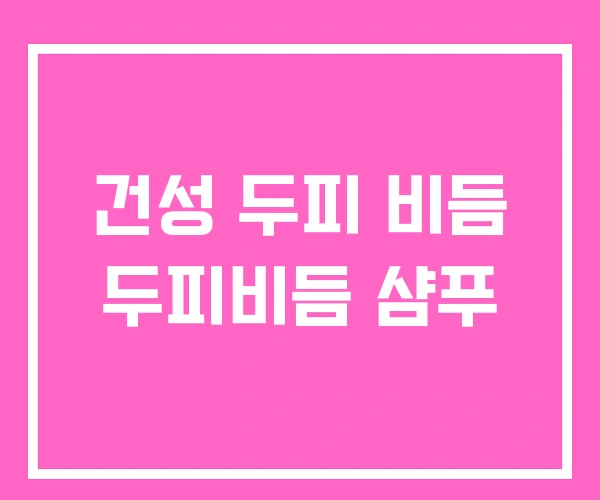 건성 두피 비듬 두피비듬 샴푸