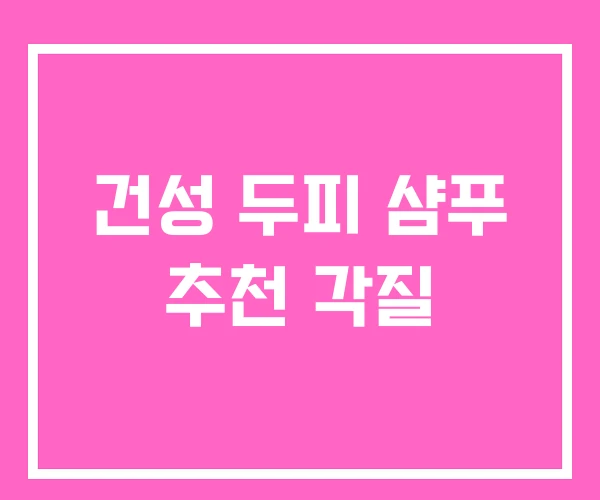 건성 두피 샴푸 추천 각질