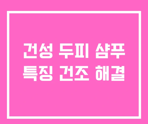 건성 두피 샴푸 특징 건조 해결 건성 두피 샴푸 특징 건조 해결