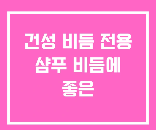 건성 비듬 전용 샴푸 비듬에 좋은